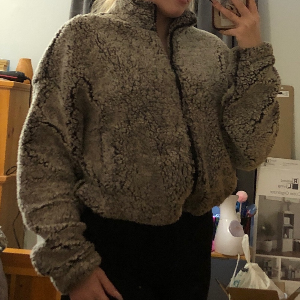Grey Garage full zip teddy/sherpa jacket